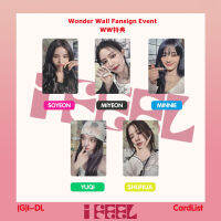 (G) อัลบั้ม I-DLE I Feel Wonder Wall Fansign กิจกรรมโฟโต้การ์ด Kpop Miyeon Yuqi Shuhua ไพ่5ใบต่อชุด