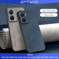 EPTWOO เคส VIVO Y78 Y36 Y16 Y35 Y02S Y22 Y22S Y02 Y21 Y21S Y33 Y33S Y15S Y15A Y20 Y20S Y20i Y12S เคสบางเฉียบหนังแกะสุดหรูเคสเบาผิวพร้อมเลนส์เต็มป้องกันกล้อง หลังซิลิโคนนิ่มกันกระแทก MM-06