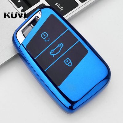 ปลอกหุ้มเคส Kunci Remote Mobil TPU แบบนิ่มมีสายห้อยสำหรับโฟล์กสวาเกน B8พาสสาท VW Magotan สำหรับ Skoda อุปกรณ์เสริม A7ชั้นเยี่ยม