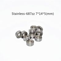 S687ZZ Bearing 7*14*5 mm ( 10PCS ) ABEC-5 Stainless Steel Ball Bearings metal sealed S687Z S687 Z ZZ free shipping Axles  Bearings Seals