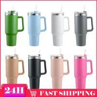 ✷ Cafe Insulated Tumbler Straw Stainless Steel Coffee Termos Cup In-Car Vacuum Flasks Portable Water Bottle 40oz Mug With Handle