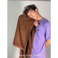 Bangkok Towel ผ้าห่มขนหนูเกรดโรงแรม (ห่ม 1 คน) ขนาด 40x80 นิ้ว 3.3 ฟุต ยาวพิเศษ ฝ้าย คอตตอน 100% สีน้ำตาลเข้ม