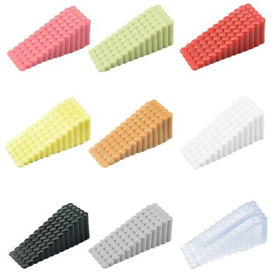 Door Bottom Stopper Durable Silicone Shock Absorbent Block Wedge Doorstops Door Handle Stopper Home Door Anti-collision Stopper Decorative Door Stops