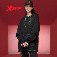 Xtep เสื้อสเวตเตอร์มีฮู้ด,สำหรับทั้งหญิงและชายสเวตเตอร์เสื้อกันหนาวถักกีฬาลำลองทรงหลวม877127930161