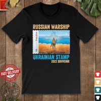 Russian Warship Postage Stamp Flag 2022 Men Tshirt Cotton T Shirts