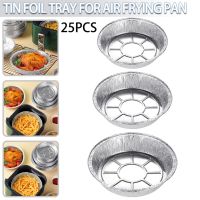 25pcs Oil-Proof Aluminum Foil Tin Box Air Fryer Disposable Paper Liner Non-Stick Steaming Basket Kitchen Tool BBQ Drip Pan Tray Baking Trays  Pans