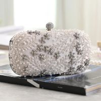 Womens Clutch Bag Crystal Pearl Clutch Purse Luxury Handbag Embroidery Evening Bag Wedding Bag for Bridal Shoulder Bag ZD1529