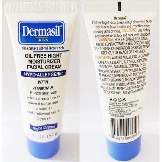 Authentic Dermasil Oil Free Night Moisturizer Facial Cream with Vit. E