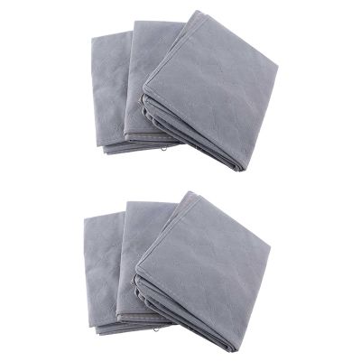 6Pcs Storage Bag Quilt Clothes Bag Non Woven Fabric Storage Box with Handles Folding