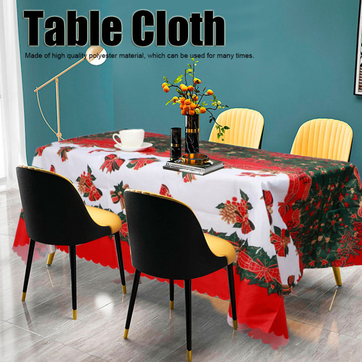 p7tjd-พิมพ์โพลีเอสเตอร์ผ้าโต๊ะคริสต์มาสกันผ้าปูโต๊ะอาหารตกแต่งบ้านห้องครัวอาหารเย็นปาร์ตี้