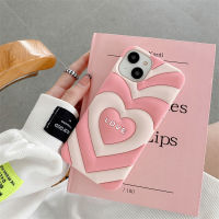 3D ซิลิก้าเจลลายการ์ตูนน่ารักรูปหัวใจสีชมพูสำหรับ IPhone 15 14 13 12 11 Pro Max เคสโทรศัพท์แฟชั่นความคิดสร้างสรรค์