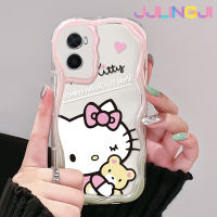 Jjlingji เคสสำหรับ OPPO A76 A96 A36เคสรูปหมีแมวการ์ตูนลายดีไซน์ใหม่ขอบคลื่นเคสมือถือกันกระแทกแบบใสนิ่มเคสโปร่งใสลายกล้องถ่ายรูปฝาครอบป้องกันอ่อนโยนแบบเรียบง่าย