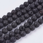 1Strand Natural Lava Rock Stone Bead Strands Round 6.5mm Hole 0.5mm about