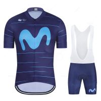 ZZOOI New Summer Movistar Pro Team Cycling Jersey Set MTB Bicycle Clothes Suits Bib Shorts Bike Clothing 2023 Uniforme Ciclismo Hombre