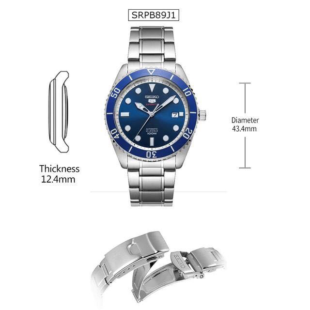 jamesmobile-นาฬิกาข้อมือยี่ห้อ-seiko-5-sports-automatic-srpb89j1-made-in-japan-blue