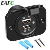 5V 3.1A 12V Dual USB Car Charger with Panel Waterproof Power Adapter Socket Outlet for Vehicle Boat Truck Motorcycle