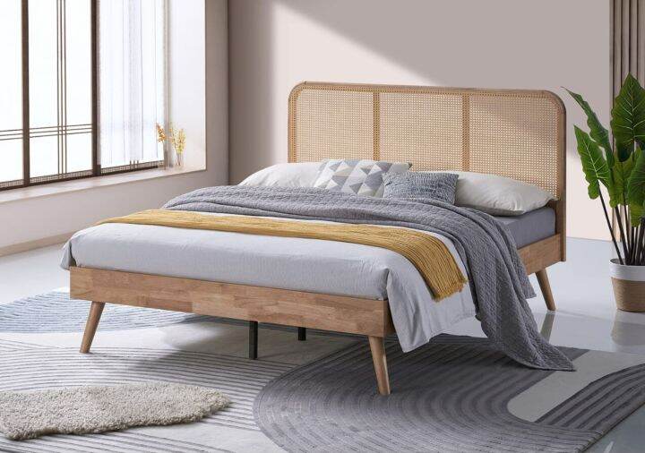 Fumiko Rattan Bed Frame / Queen Wooden Bed Frame Lazada