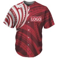 Custom Polynesian Tattoo Prints Hockey Team LOGO/NAME Men Summer Short Sleeve Jersey For Adult