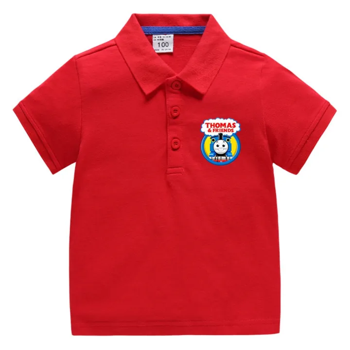 Polo Shirt for Kids Boy Cartoon Thomas Train Print Soft Cotton Polos ...