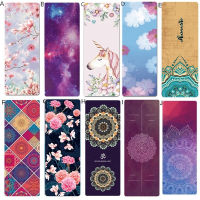 ~ 1.5mm 5mm Anti-slip Printed Natural Rubber Yoga Mat Absorb Sweat Microfiber Portable Suede Towel