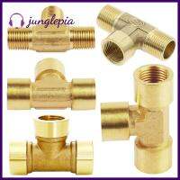 JUNGLEPIA ข้อต่อท่อทองเหลืองท่อที่เหมาะสม1/8 "1/2" 3/4 "1" ประเภททีอะแดปเตอร์ขั้วต่อท่อประปาทนทานต่อท่อประปานิวเมติกท่อ PE PU