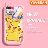 YIWESAN เคสสำหรับ Realme C2 C2S OPPO เคส A1K การ์ตูน Pikachu สีสันสดใสน่ารักมอนสเตอร์น้อยเลนส์กล้องถ่ายรูปแบบนิ่มกันกระแทกแบบใสเคสโทรศัพท์โปร่งใสแฟชั่นเคสป้องกันซิลิโคน