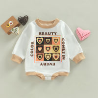 【Forever CY Baby】Infant Baby Girls Boys Romper Letter Heart Print Round Neck Long Sleeve Jumpsuits Autumn Winter Casual Bodysuits