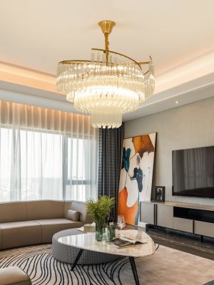 [COD] room crystal chandelier modern minimalist spiral light luxury art restaurant bedroom creative designer lamps