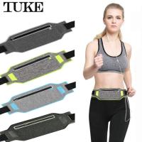 TUKE Running Waist Bag Sports Belt Pouch Mobile Phone Case Men Women Hidden Pouch Gym SportsBags Running Belt Waist Pack
