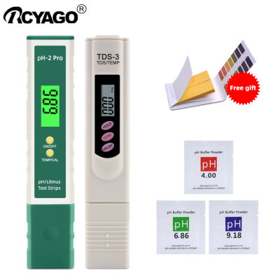 RCYAGO Ph/ อุณหภูมิเครื่องทดสอบคุณภาพน้ำ,เครื่องวัดลิตมัสแบบพกพา + มิเตอร์ TDS เครื่องทดสอบคุณภาพน้ำแบบพกพาสำหรับน้ำดื่ม/สระว่ายน้ำ/ตู้ปลา