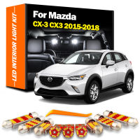 10ชิ้นชุดไฟไฟ LED ตกแต่งภายในรถยนต์ Canbus สำหรับ CX-3 Mazda CX3 2015 2016 2017 2018การอ่านแผนที่โคมไฟป้ายทะเบียนหีบฝาทรงโค้ง