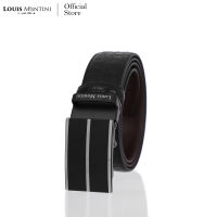 Louis Montini Automatic Belt เข็มขัดหนังวัวแท้ หัวออโต้เมติค เข็มขัดหนังแท้ ลุคนักธุรกิจ หนังอัดลายจระเข้ Bussiness belt รุ่น MGN349