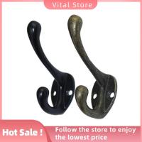 VITAL STORE 4pcs ตะขอติดผนัง ที่แขวนตะขอ ผ้าเช็ดตัวในห้องน้ำ ที่เก็บของในบ้าน ตะขอแขวนเสื้อผ้า ทนทานต่อการใช้งาน สองง่าม ตัวจัดระเบียบผนัง กระเป๋าหมวกกุญแจ