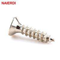 100PCS NAIERDI 2x6/8/10mm Screws Nuts Silver M2 Flat Round Head Fit Hinges Countersunk Self-Tapping Screws Wood Hardware Tool