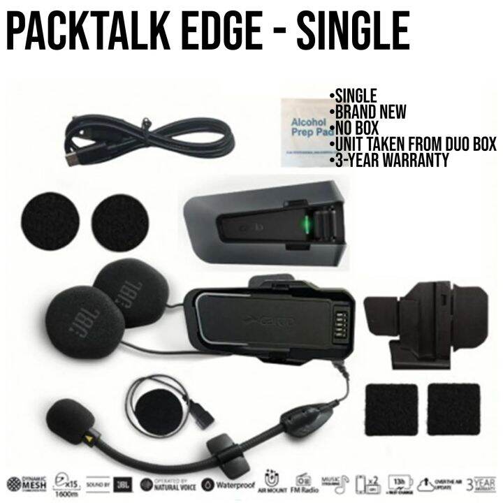 Cardo Packtalk Edge [SINGLE/DUO] JBL 40mm Speakers Original Speed