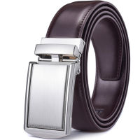 Mens Leather Ratchet Belt with Automatic Buckle 1 38 Wide Adjustable Dress