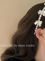 Vivienne Westwood High-end Showa girl French retro pearl bow headband light luxury high-end niche design fairy temperament headband beauty