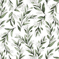 【 Cw】green Leaf Peel And Stick Wallpaper วอลล์เปเปอร์ติดด้วยตนเองที่ทันสมัยกระดาษติดต่อดอกไม้วอลล์เปเปอร์ใบไม้สีน้ำที่ถอดออกได้