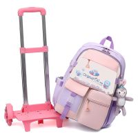 【LZ】☏  Rodas Sacos escolares para meninas Mochilas infantis com roda Trolley Bagagem Mochila de rodas Mochilas escolares Sac Mochila