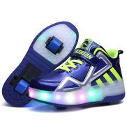 Trẻ Em Giày Thể Thao Phát Sáng Sạc USB Hai Bánh Giày Trượt Patin Có Đèn