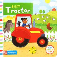 English original busy series busy tractor fun knowledge toy book childrens English parent-child interactive reading picture book mechanism operation paperboard book