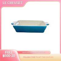 LE CREUSET เครื่องปิ้งขนมปังฝรั่งเศสหม้อข้าวสาลีรูปสี่เหลี่ยมผืนผ้าเคลือบเตาอบไมโครเวฟหลากสีสำหรับใช้ในบ้าน31ซม.