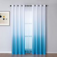 Gradient Color Window Curtains for Living Room Bedroom Kitchen Tulle Curtains and Blackout curtains for Window Shading rate 75