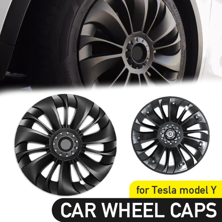 Caps On Wheels Hub Caps Promotion 4PCS HubCap Performance Automobile  Accessories For Tesla Model Y 2018-2023 Wheel Covers Hot Sale High Quality