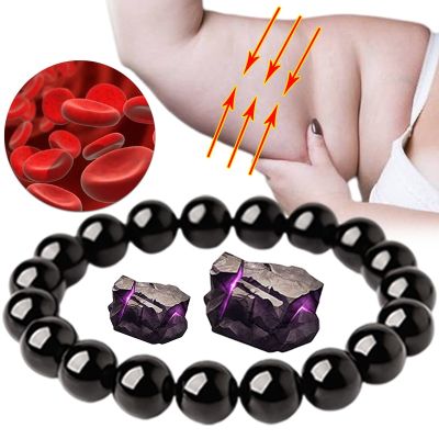 Black Obsidian Natural Stone Bracelets Fat Relief Promote Blood Circulation Anti Anxiety Weight Loss Bracelet Women Men Jewelrys
