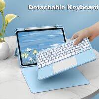 iKey Wireless Bluetooth Magnetic Detachable Touchpad Keyboard LED light Backlit Backlight Stand Case For iPad Pro 11 10th gen Air 4 Air 5 10.9 7th 8th 9th Gen 10.2 Air 2 5th 6th 9.7 inch 2021 2022 Tablet Vertical Rotation Split Pencil Holder CoverTH