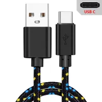 สาย USB ชนิด C 1M/2M/3M ที่ชาร์จไฟรวดเร็ว USb สายเคเบิ้ล C USb สายดาต้า Type-C USB C สำหรับ Samsung S20 Note 9 Huawei P20 Pro ตัวแปลงสาย Xiaomi