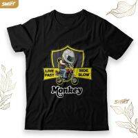 เสื้อยืด พิมพ์ลาย HONDA MONKEY LIVE FAST RIDE SLOW biker BAJU DISTROS-5XL