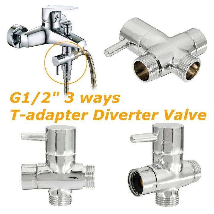 ELEGANT Brass Diverter Valve 3 Way Water Separator Shower Tee Adapter ...