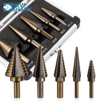 5PCS Imperial Step Drll Bit Set Hss Cobalt Hard Carbide Metal Stepped Drills Tools Accessories Titanium Cone Step Bits with Box